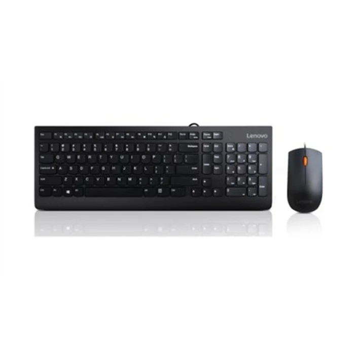 Σετ Πληκτρολόγιο Και Ποντίκι Ενσύρματο Lenovo 300 USB QWERTY US English Black