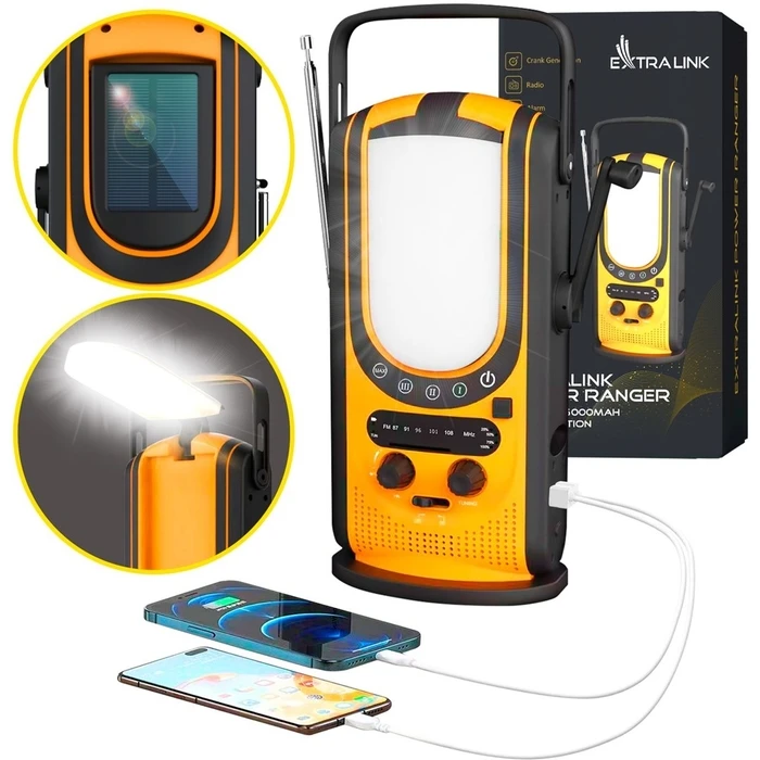 Power Ranger Extralink EPS-6000 / 6000mAh, FM Radio, LED Light, Dynamo, Solar
