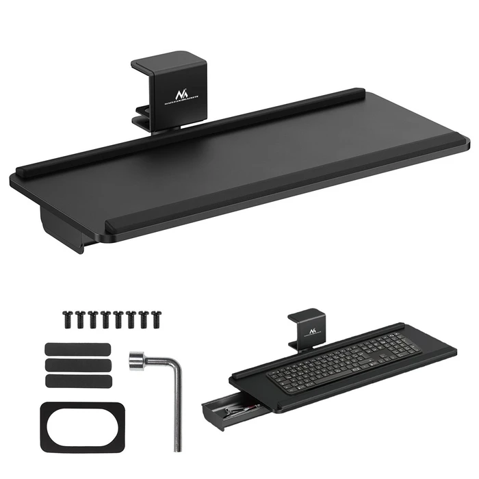 Βάση Maclean under-desk keyboard holder, max. load 5kg, adjustable, Black, MC-108 B