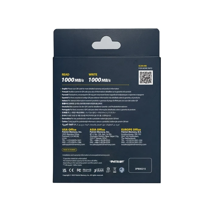 Eξωτερικός Σκληρός Δίσκος 2TB Patriot Transporter Lite Type-C 3.2 Gen 2 (3.1 Gen 2) (PTPL2TBPECB) Black