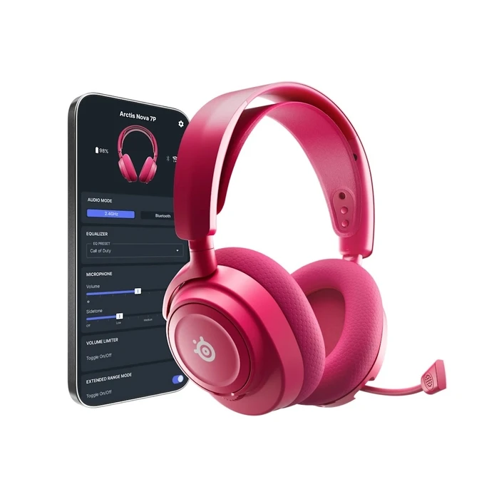 Gaming Headset Steelseries Arctis Nova 7P Gen 2 Wired & Wireless USB Type-C Bluetooth Magenta