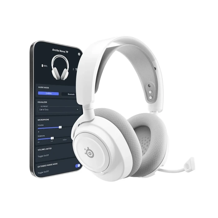Gaming Headset Steelseries Arctis Nova 7P Gen 2 Wired & Wireless USB Type-C Bluetooth White