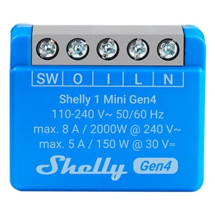 Smart Ενδιάμεσος Διακόπτης Shelly 1 Mini Gen4 Smart switch 1P Blue
