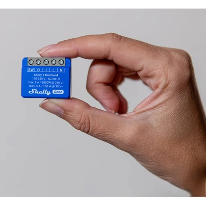 Smart Ενδιάμεσος Διακόπτης Shelly 1 Mini Gen4 Smart switch 1P Blue