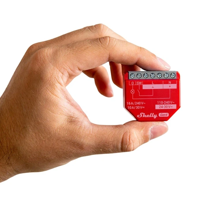 Smart Ενδιάμεσος Διακόπτης Shelly 1PM Gen4 Smart switch Red