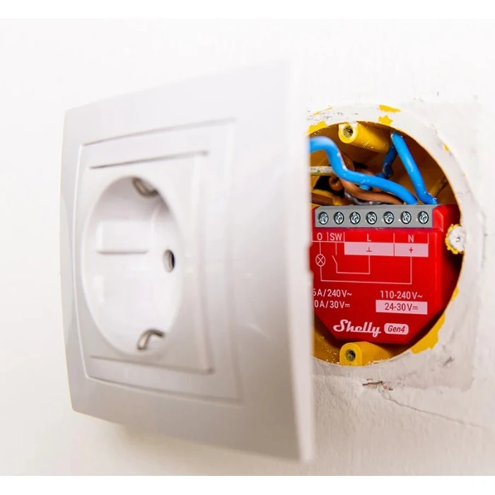 Smart Ενδιάμεσος Διακόπτης Shelly 1PM Gen4 Smart switch Red