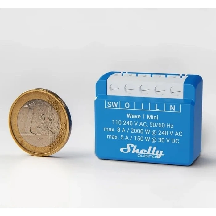 Smart Ενδιάμεσος Διακόπτης Shelly Qubino Wave 1 Mini LR Z-Wave Blue