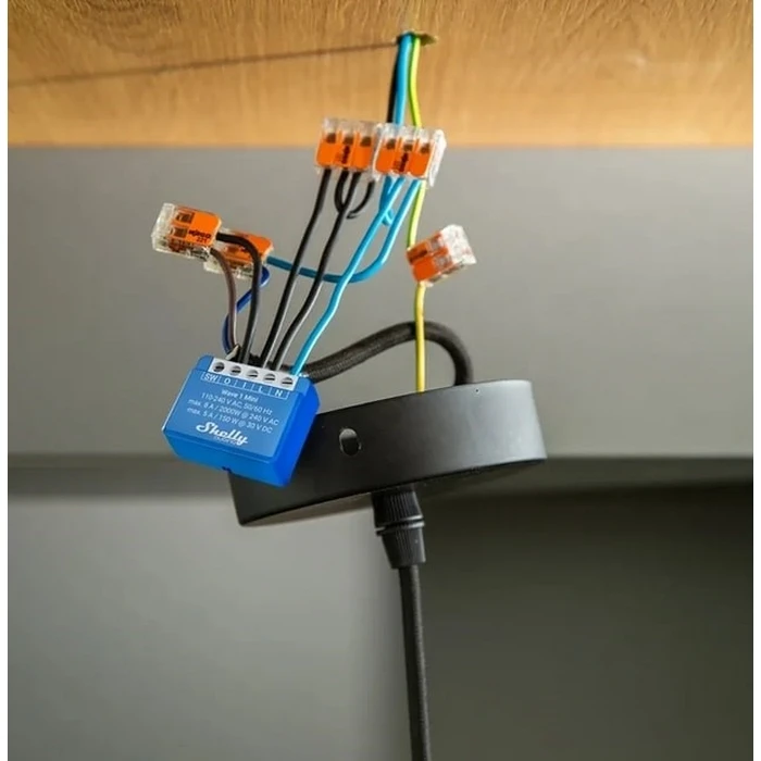 Smart Ενδιάμεσος Διακόπτης Shelly Qubino Wave 1 Mini LR Z-Wave Blue