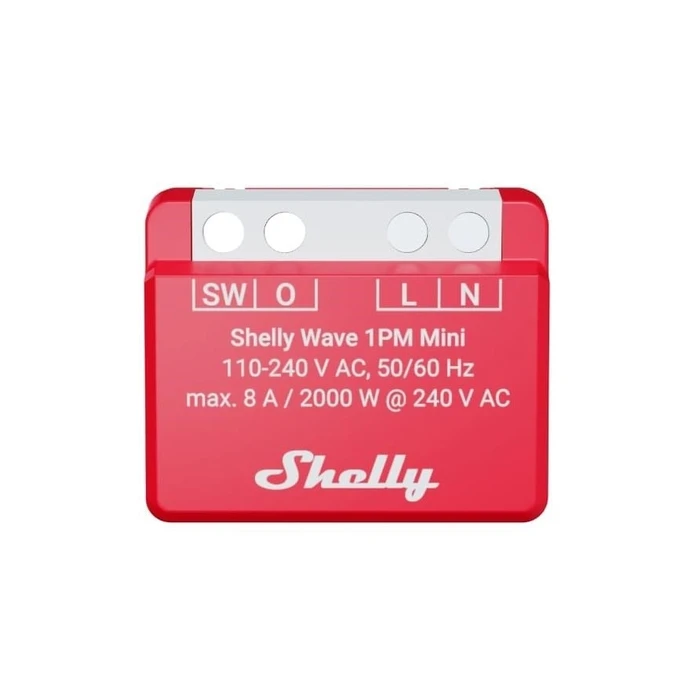 Smart Ενδιάμεσος Διακόπτης Shelly Wave 1PM Mini LR Smart Z-Wave Relay