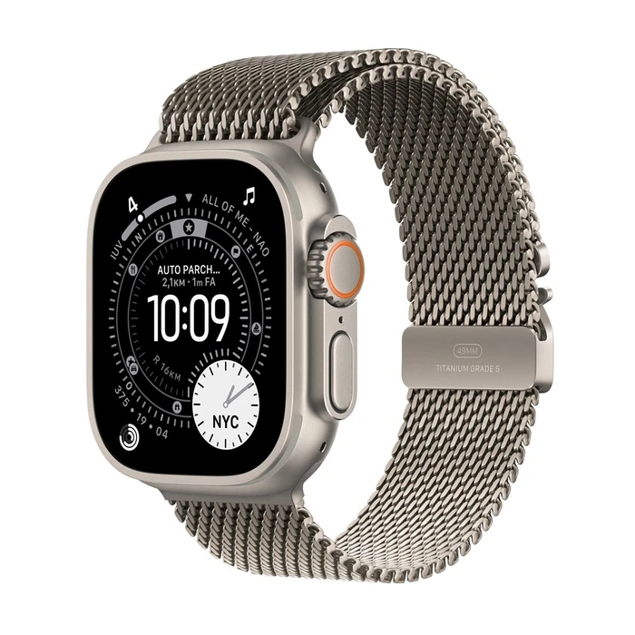 Smartwatch Apple Watch Ultra 3 GPS + Cellular 49mm Natural Titanium with Natural Titanium Milanese - Large