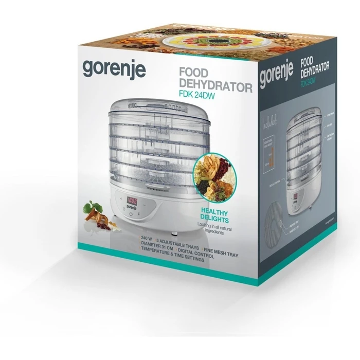 Αποξηραντής Τροφίμων Gorenje FDK 24 DW Transparent, White 240W Dryer