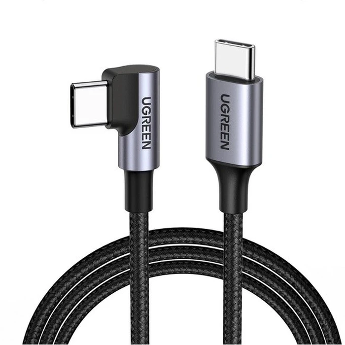 Καλώδιο USB Ugreen USB-C (straight) / USB-C (angled) PD QC 60W 3A 0.5m US255 (grey)