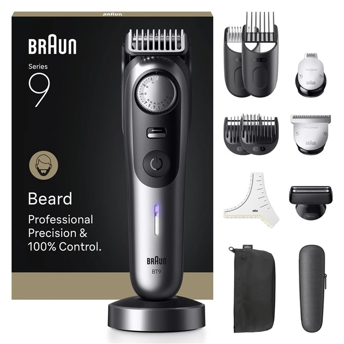 Κουρευτική Μηχανή Braun 9 BT9560 beard trimmer Battery 52 2cm Wet & Dry Black, Silver
