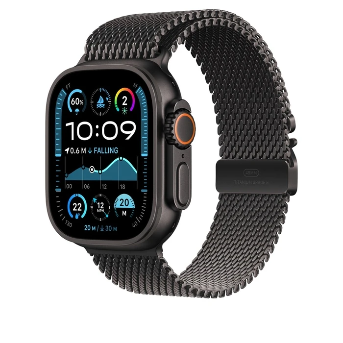 Λουράκι Apple 49mm Black Titanium Milanese Loop - Small