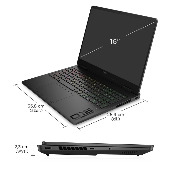 Laptop HP 16" OMEN Gaming 16-am0007nw Intel Core Ultra 5 225H 2K 32GB DDR5-SDRAM 1TB SSD NVIDIA GeForce RTX 5060 Wi-Fi 6E (802.11ax) WIN11Home Black (US Keyboard) (BW4S2EA)
