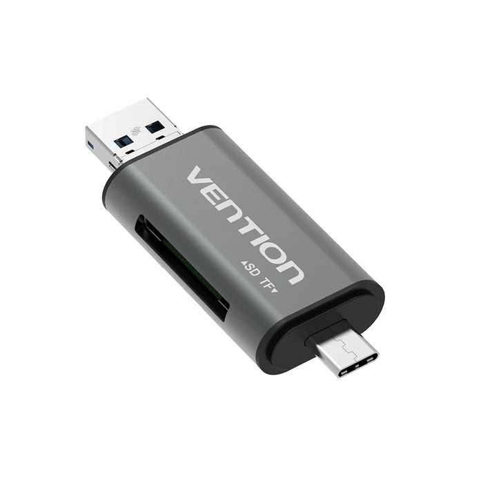 Card Reader Vention USB3.0 Multi-function Card Reader Gray Metal Type