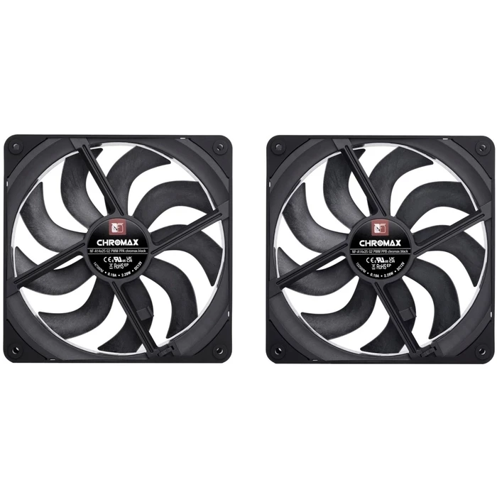 Case Fan Noctua 140mm NF-A14x25 G2 PWM Sx2 PP chromax.Black edition - dual set