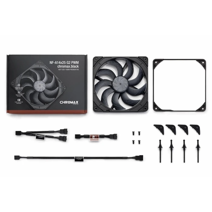 Case Fan Noctua NF-A14x25 G2 PWM chromax.Black - next-gen 140mm (Black)