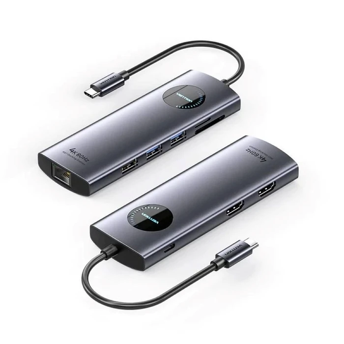 Docking Station Vention 9-in-1 MST USB-C 4K 100W 5Gbps