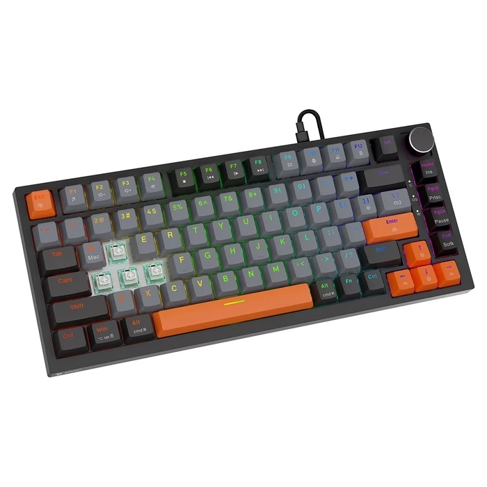 Gaming Πληκτρολόγιο Savio ASTRAL Black JADE 3 COLOURS USB QWERTY US International