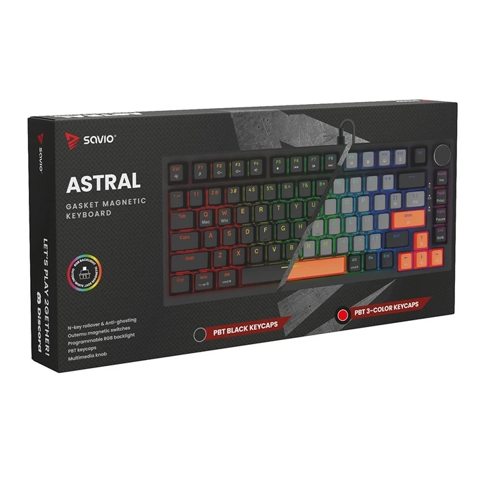 Gaming Πληκτρολόγιο Savio ASTRAL Black JADE 3 COLOURS USB QWERTY US International