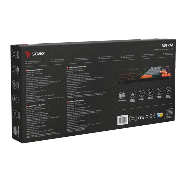 Gaming Πληκτρολόγιο Savio ASTRAL Black JADE USB QWERTY US International