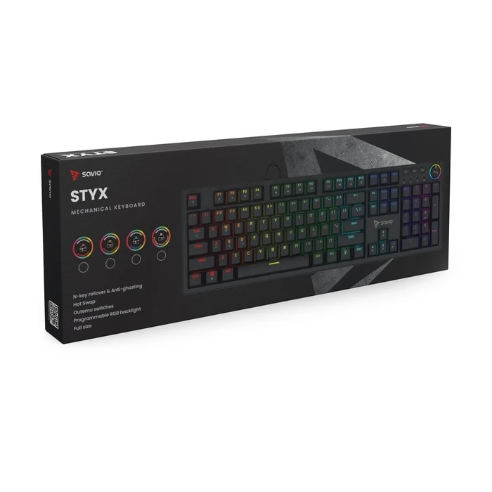 Gaming Πληκτρολόγιο Savio STYX Mechanical Outemu Red, Hot Swap, RGB