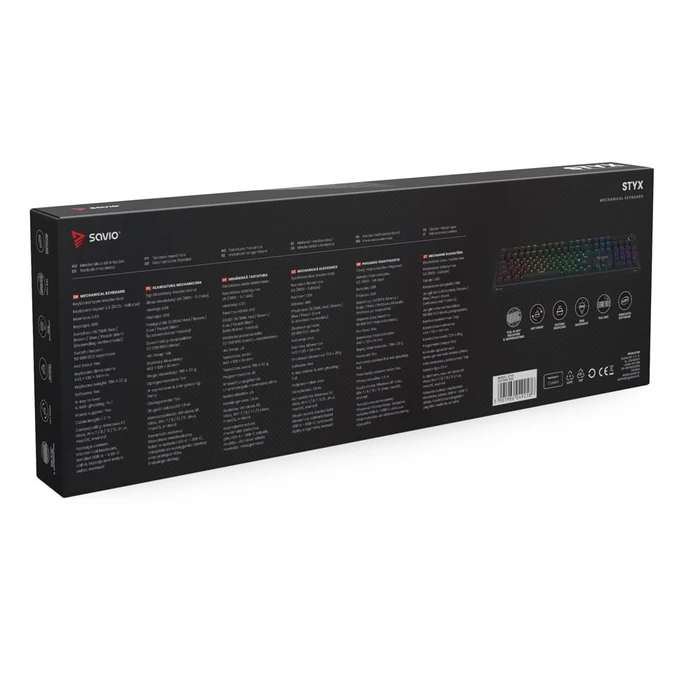 Gaming Πληκτρολόγιο Savio STYX Mechanical Outemu Red, Hot Swap, RGB