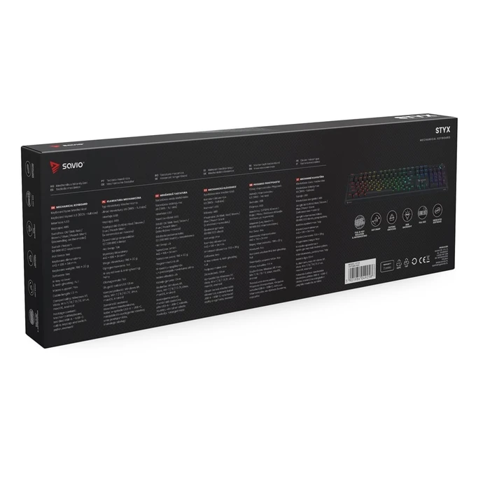 Gaming Πληκτρολόγιο Savio STYX Outemu Blue, Hot Swap, RGB Gaming