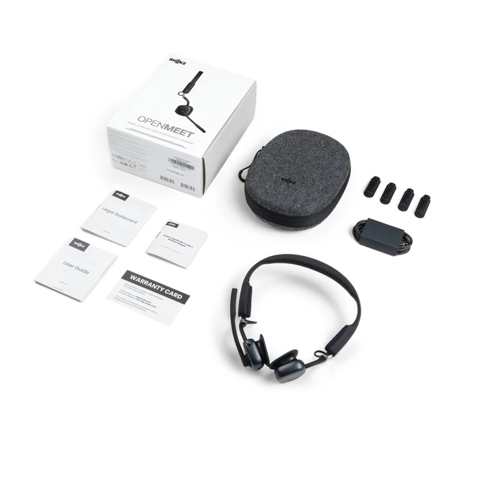 Headset VOIP Shokz OpenMeet Wireless Bluetooth Bone Conduction Videoconferencing