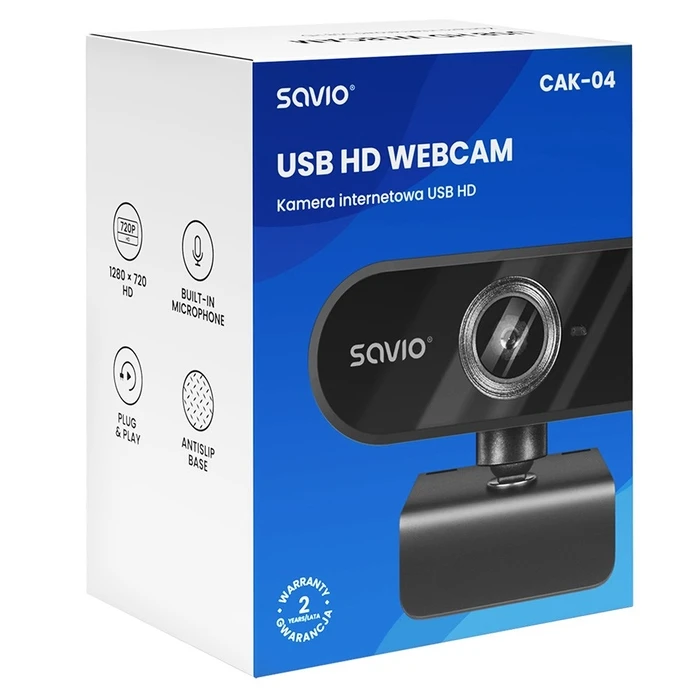 Webcam Savio CAK-04 720 MP 1280 x 720 pixels USB Black