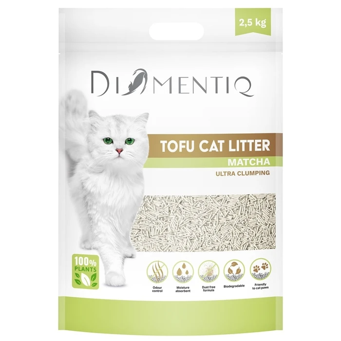 Άμμος Γάτας Diamentiq Tofu Matcha Ultra clumping - plant-based litter - 2.5 kg