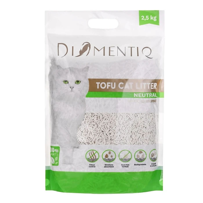 Άμμος Γάτας Diamentiq Tofu Neutral Ultra clumping - plant-based litter - 2.5 kg