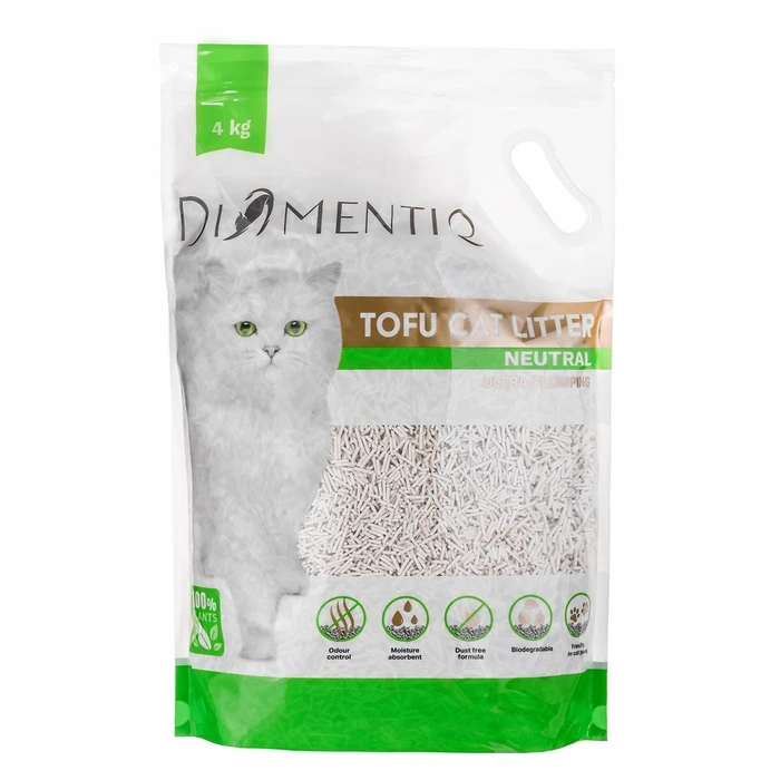 Άμμος Γάτας Diamentiq Tofu Neutral Ultra clumping - plant-based litter - 4kg