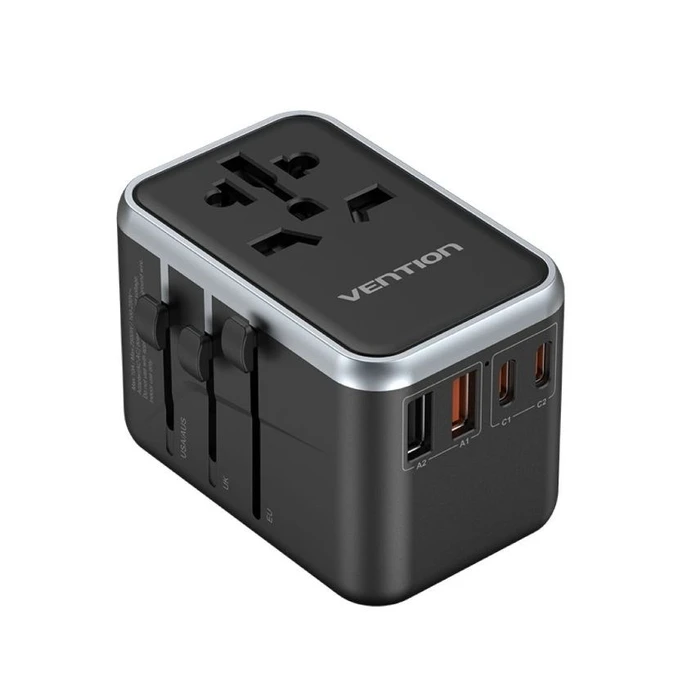 Αντάπτορας Πρίζας Vention 65W GaN Travel and Charger 2x USB-A 2x USB-C