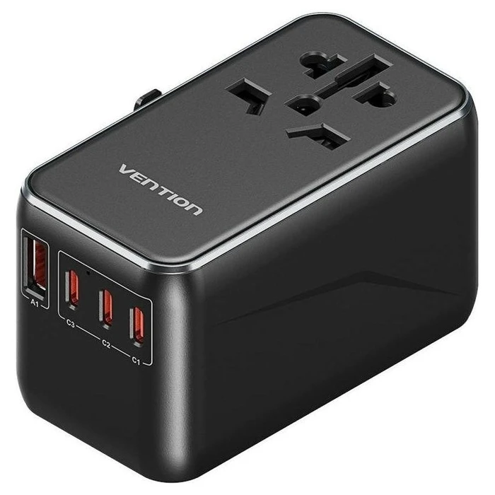 Αντάπτορας Πρίζας with Vention 100W charger 1xUSB-A 3xUSB-C