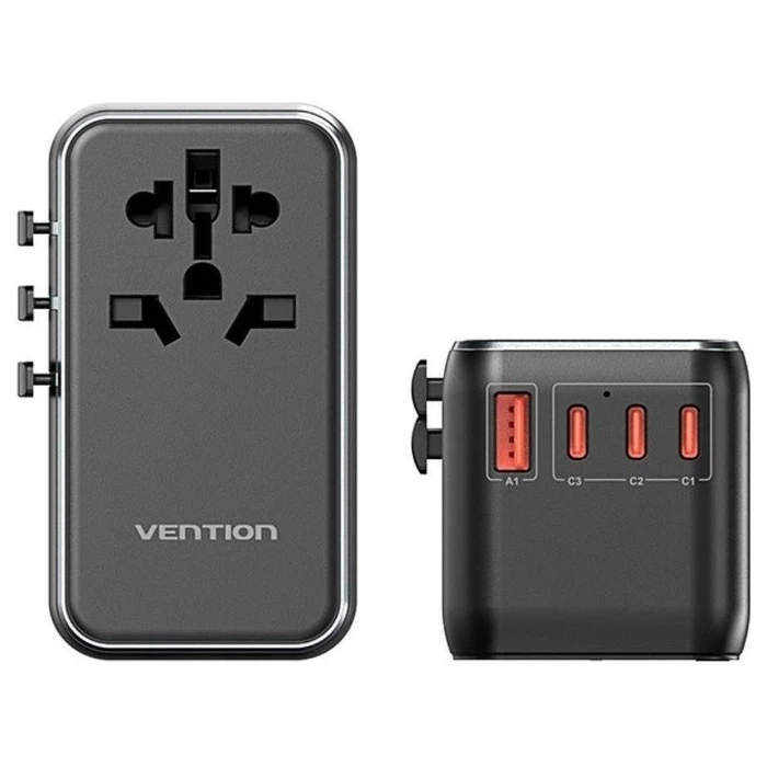 Αντάπτορας Πρίζας with Vention 100W charger 1xUSB-A 3xUSB-C