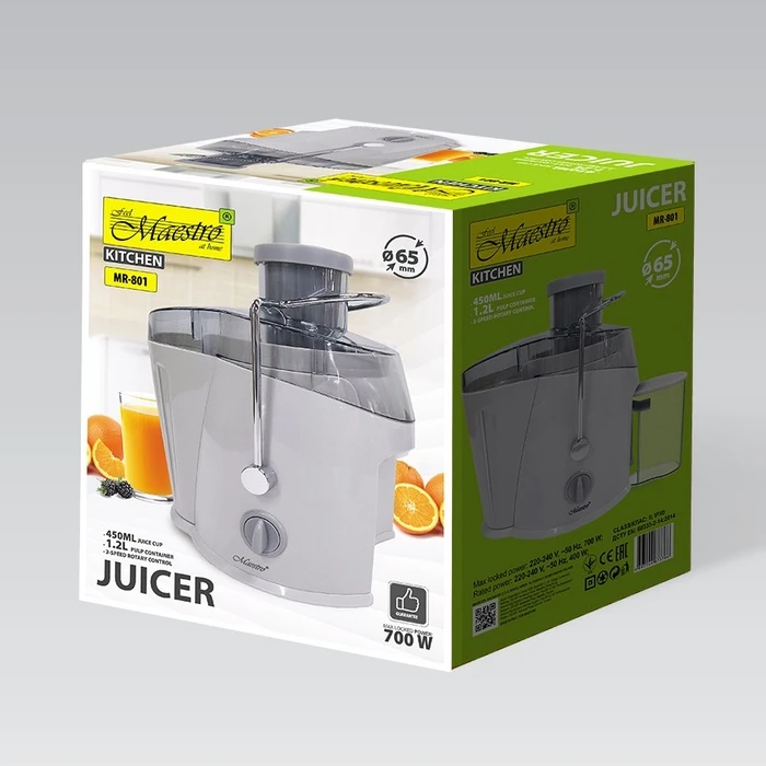 Αποχυμωτής Feel Maestro MR-801 Juicer 700 W Gray