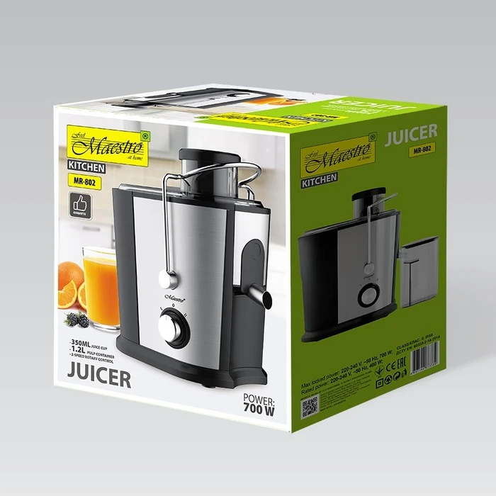 Αποχυμωτής Feel Maestro MR-802 Juicer 700 W Black, Silver