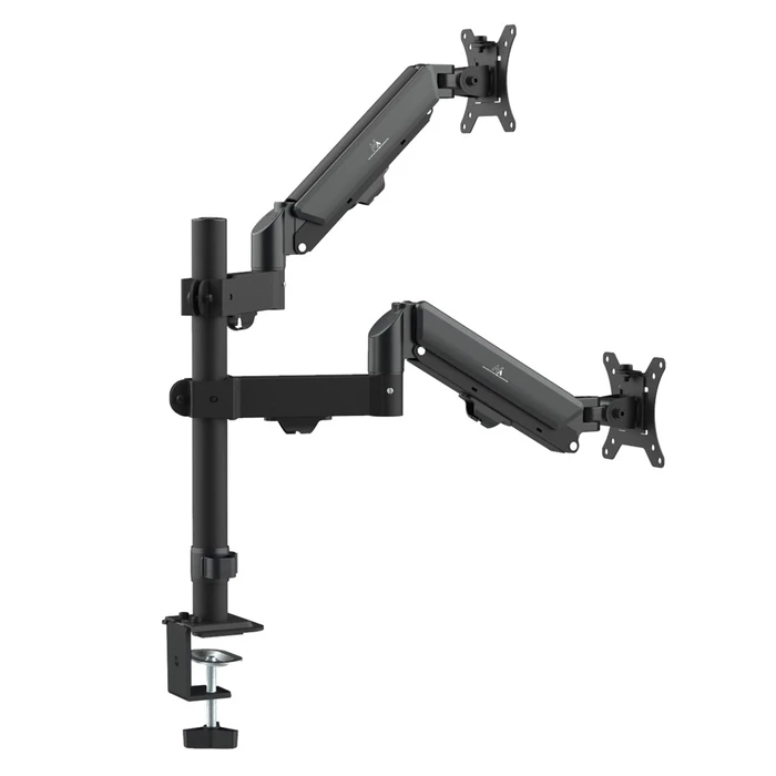 Βάση Monitor Maclean 2 x mount, gas spring, 17"-32", 2-10kg, Black, MC-136