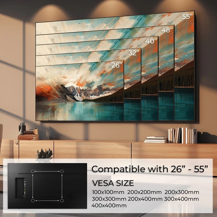 Βάση Τηλεόρασης Maclean BRACKETS MC-862 Original Extra Sturdy Bracket 26-55" 40kg Black max Vesa 400x400