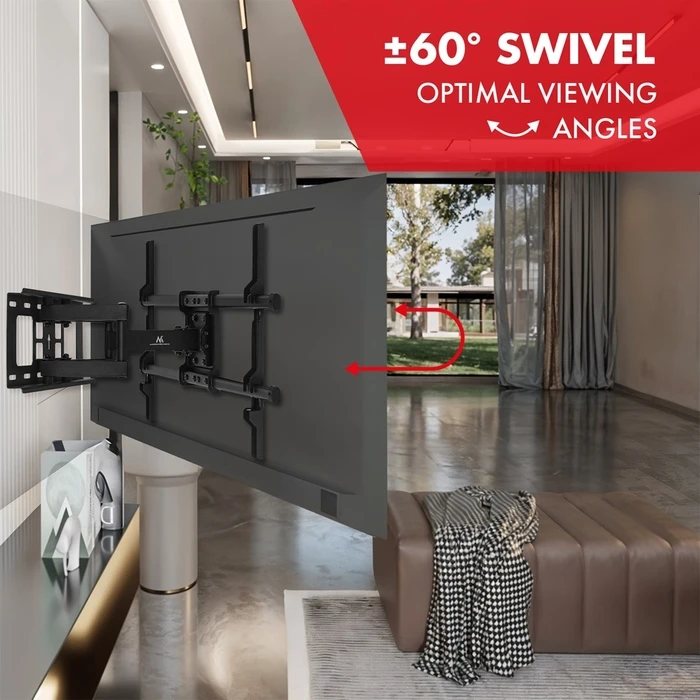 Βάση Τηλεόρασης Maclean, max VESA 600x400, 32-85", 60kg, horizontal and vertical, profile 65-390mm, Black, MC-789