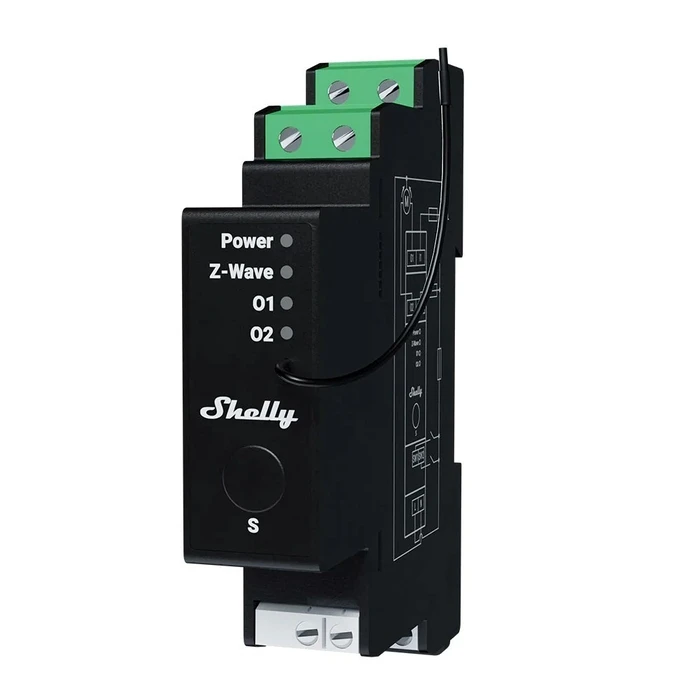 Διακόπτης Ράγας Intelligent DIN-rail controller Z-Wave Shelly Wave Pro Shutter LR