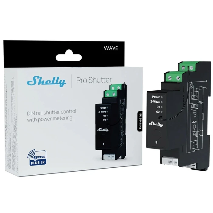 Διακόπτης Ράγας Intelligent DIN-rail controller Z-Wave Shelly Wave Pro Shutter LR