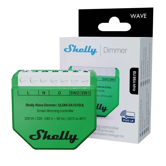 Ενδιάμεσος Διακόπτης Shelly Wave Dimmer EU LR Smart Dimming Controller Green