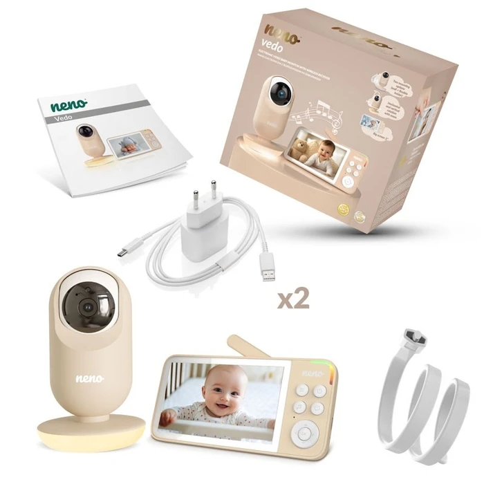 Ενδοεπικοινωνία Μωρού VEDO CREAM ELECTRONIC BABY NANNY with WIRELESS RECEIVER