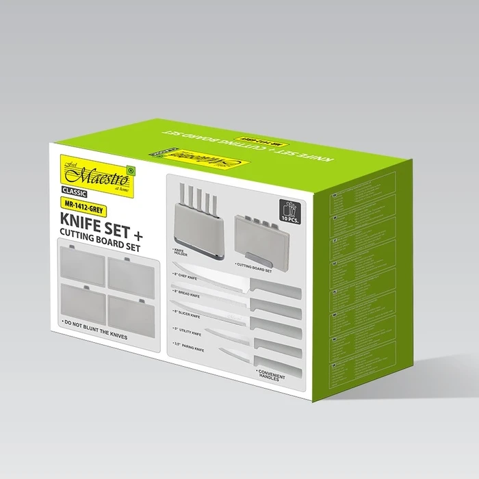 Επιφάνεια Κοπής Maestro MR-1412-GREY Knife set with block + Cutting board set Gray