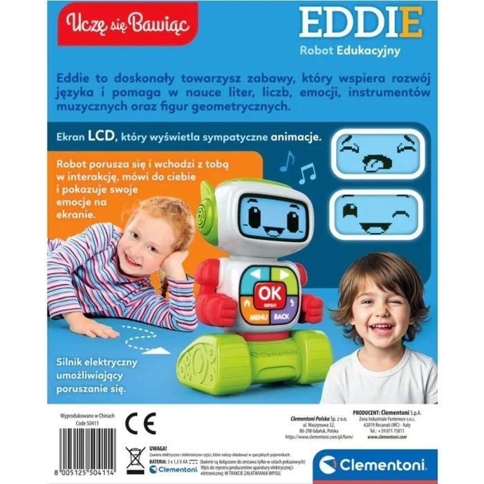 Ηλεκτρονικό Ρομποτικό Παιχνίδι Clementoni Eddie Educational Robot