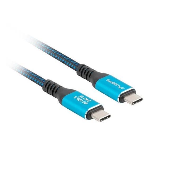 Καλώδιο Lanberg CA-CMCM-44CU-0005-BK USB USB4 Gen 2x2 0.5 m USB C Black, Blue