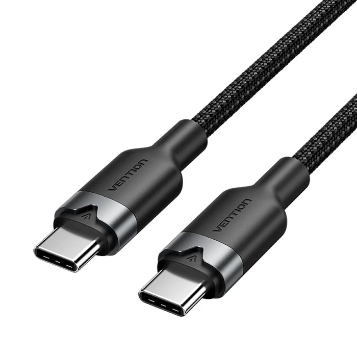 Καλώδιο Vention USB-C to C, braided, 3A, 480Mbps, 60W, 2m, BK